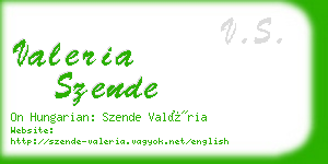 valeria szende business card